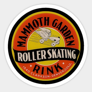 Vintage Roller Skating Mammoth Garden Sticker